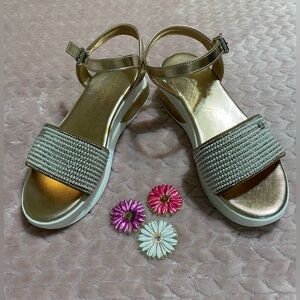 Juicy Couture Sandals Women’s Size 9 Rhinestone Detail Low Wedge